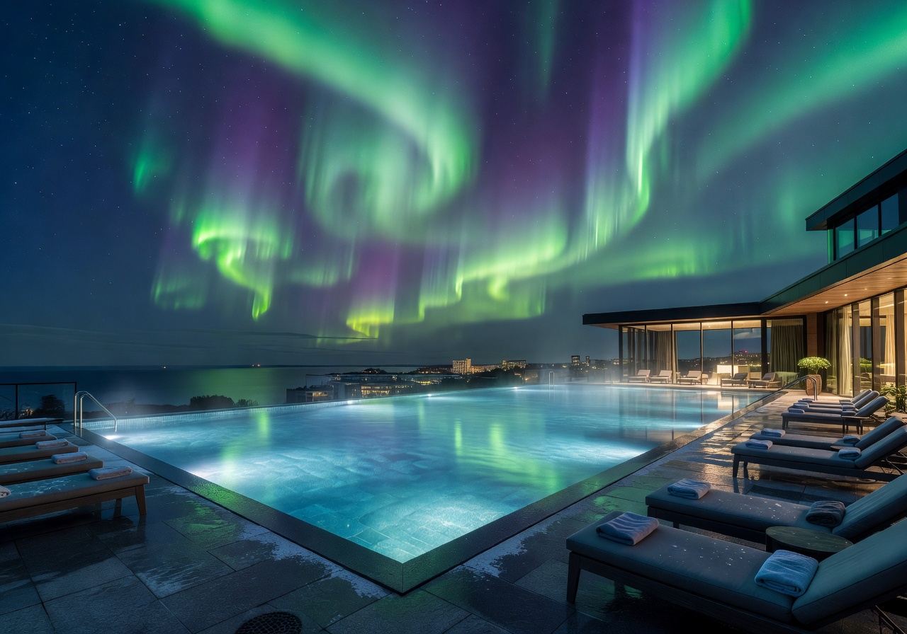 Aurora Crown Resort Helsinki rooftop infinity pool