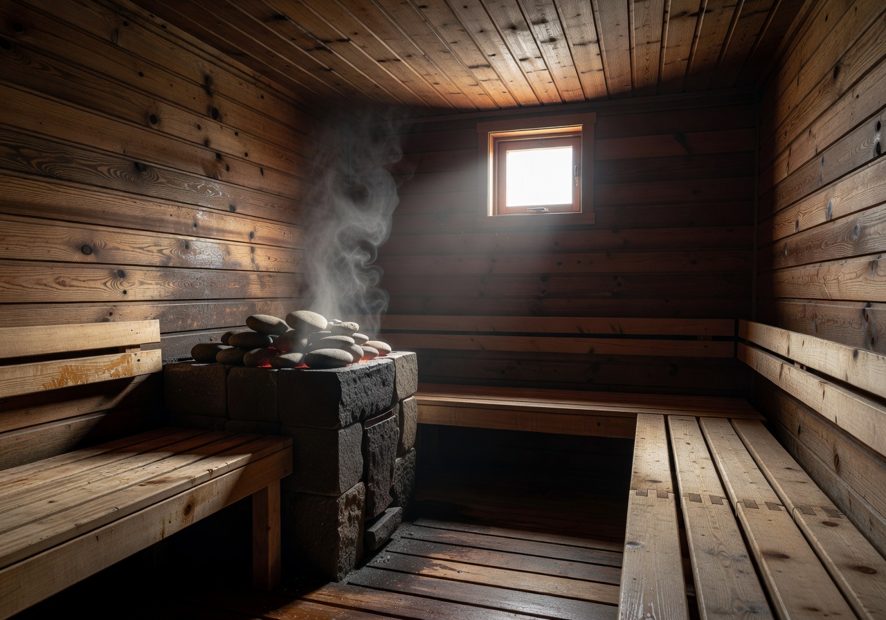 Finnish sauna interior wood