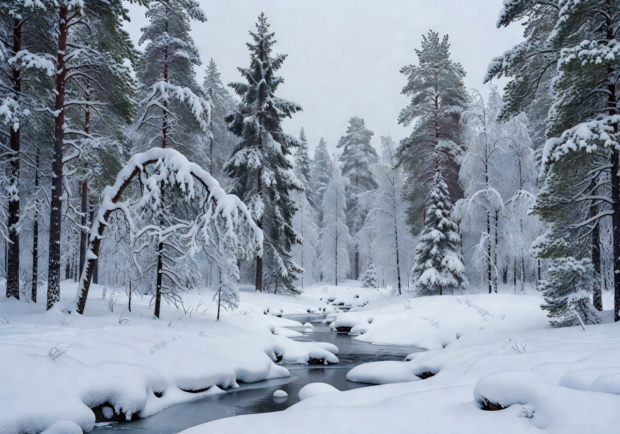 Snowy Finnish forest